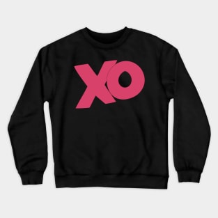 XO hugs and kisses cartoon text art in dark pink Crewneck Sweatshirt